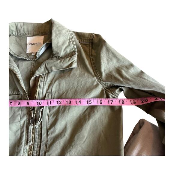 Madewell Fleet Jacket Women’s Green Military Field Zip Utility Cotton Pockets S - Picture 12 of 16